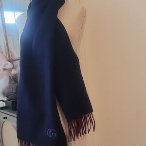 Gucci Navy & Burgundy Scarf